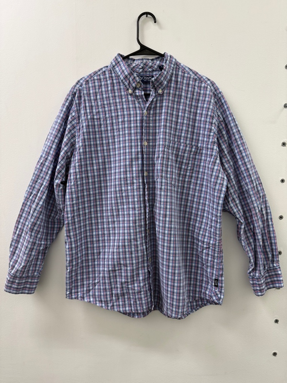 Chaps Men's Plaid Button-Down Shirt - Blue & Pink